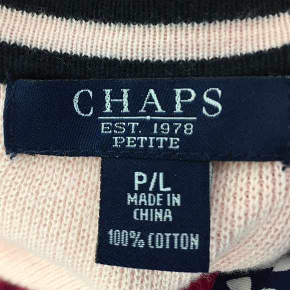 Chaps pastel pink nautical cardigan Sz PL - Picture 4 of 5